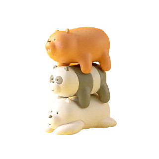 MINISO กล่องสุ่ม กล่องสุ่มโมเดลก๊วนหมี 3 ตัว We Bare Bears Baby Collection Stacking Figure Blind Box ลิขสิทธิ์แท้