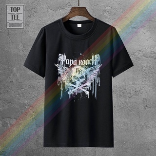 ขายดี เสื้อยืดลําลอง แขนสั้น พิมพ์ลายโลโก้ Papa Roach Crossbones Drips สีดํา สําหรับผู้ชาย OBieej19BPlneo40S-5XL