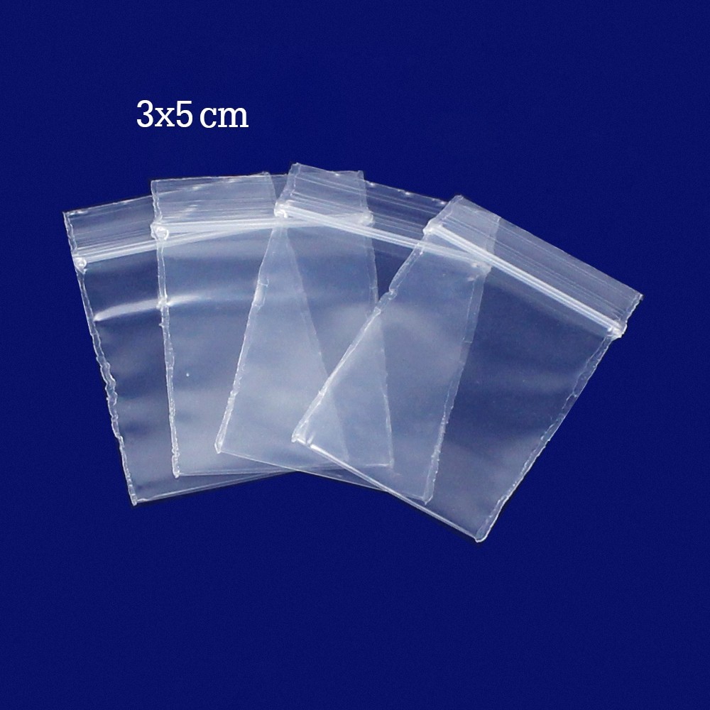 Telecorsa zipper bag, clear lock, transparent zipper bag, size 3x5 cm, 1 kg pack