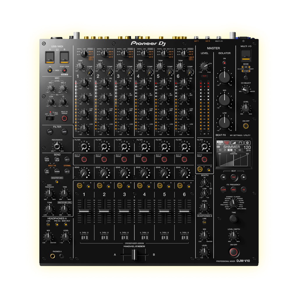 Pioneer DJ DJM-V10 6-channel DJ Mixer 6-channel Digital DJ Mixer with Analog and Digital I/O, Pro DJ