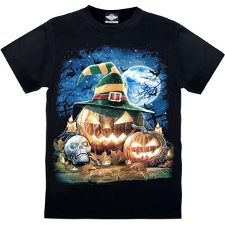 Wf เสื้อยืดคอกลม พิมพ์ลายกราฟฟิค HALLOWEEN สําหรับผู้ชาย และผู้หญิง