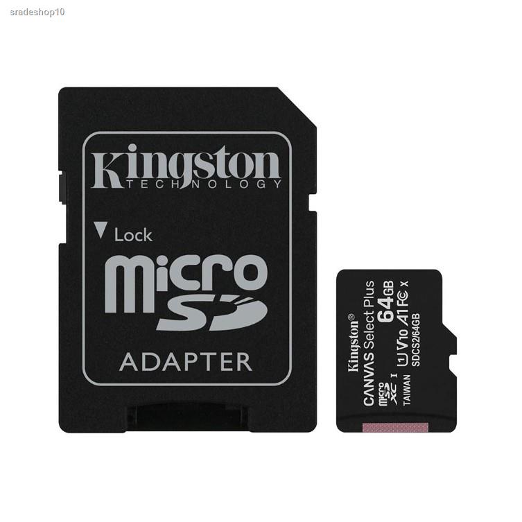 ส่งตรงจากกรุงเทพKINGSTON 64 GB MICRO SD CARD (ไมโครเอสดีการ์ด)  CANVAS SELECT PLUS (SDCS2/64GB)