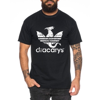 เสื้อยืด ผ้าฝ้าย พิมพ์ลาย Dracarys-Mens Targaryen Thrones Game of Stark Lannister Baratheon สําหรับผู้ชาย