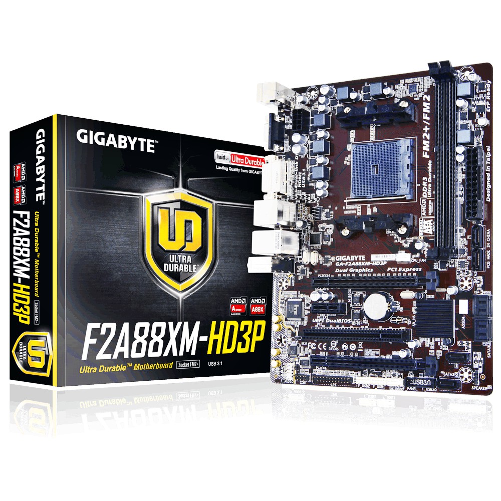 MAINBOARD (เมนบอร์ด) FM2+ GIGABYTE F2A88XM-HD3P