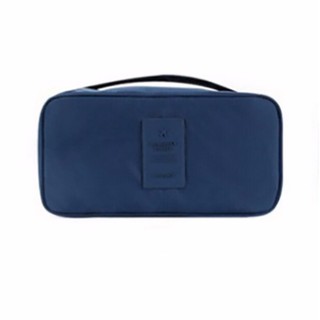 กระเป๋าใส่ชุดชั้นในเพื่อการเดินทาง(รุ่นใหม่ป้ายยาง)สีกรมท่า (Navy ; Travel Underwear Pouch)