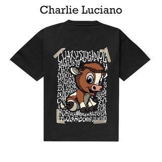 Charlie Luciano เสื้อยืดคอกลม แขนสั้น พิมพ์ลายกราฟฟิติ แฟชั่นคู่รัก สําหรับผู้ชาย และผู้หญิง