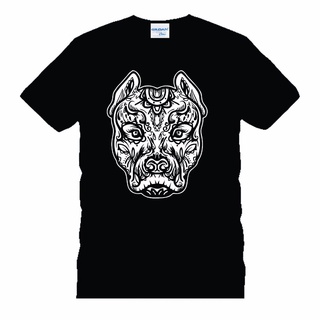 [2022]เสื้อยืดพิมพ์ลายเสื้อยืดเสื้อยืดลําลองแฟชั่น แขนสั้น พิมพ์ลาย PITBULL TATTOO art dog breed skull piston สไตล์เรโทร