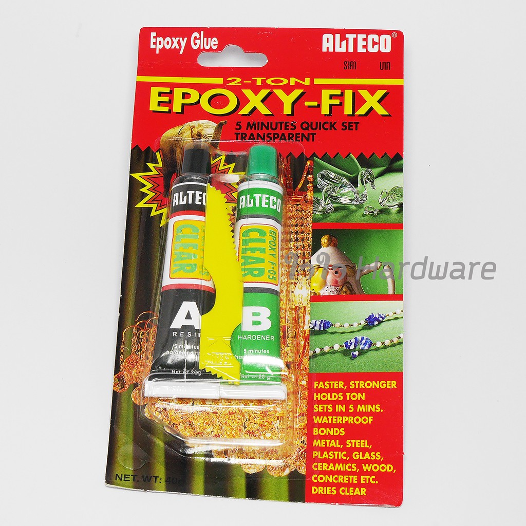 ALTECO กาว Epoxy A+B สีใส กาวอีพ๊อกซี่ 2 ตัน แห้งเร็วใน 5 นาที | Shopee ...