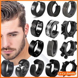 Cocojewelry ต่างหูไทเทเนียม ทรงสามเหลี่ยม ประดับเพชร ทรงสี่เหลี่ยม แฟชั่น