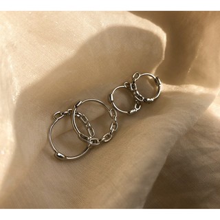 117-littlegirl gifts-Semi chain hoop earrings