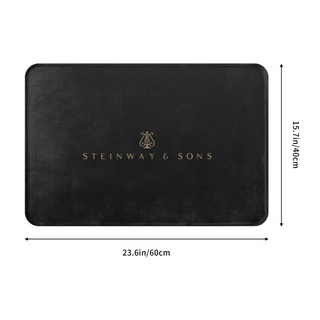 Steinway &amp; Sons Logo (2) พรมเช็ดเท้า กันลื่น ดูดซับน้ํา แห้งเร็ว สําหรับห้องน้ํา ห้องครัว ทางเข้า