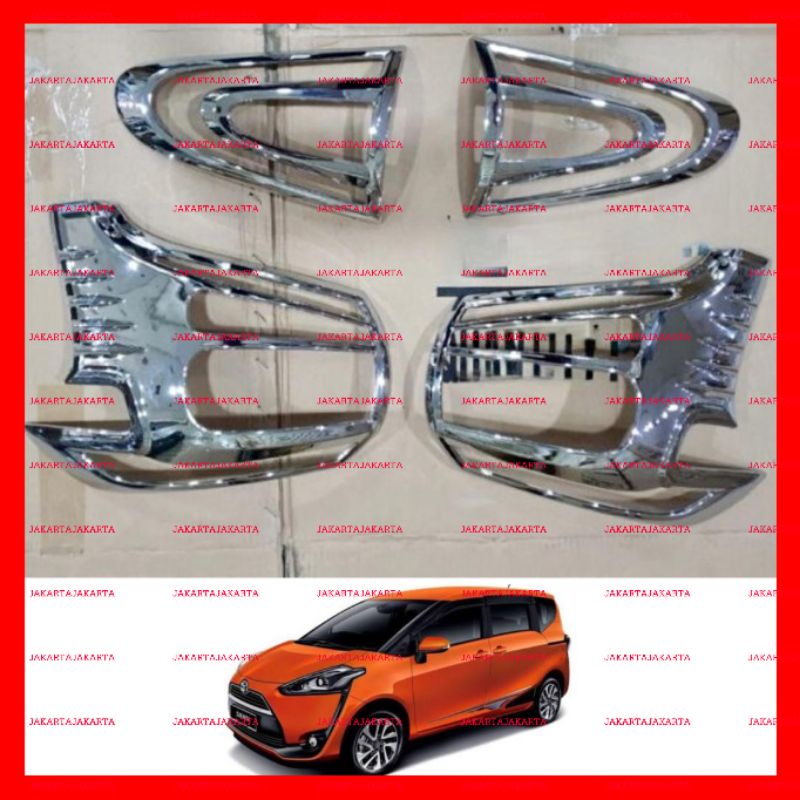 Toyota Sienta 2016 2022 ไฟท้ายโครเมียม Garnish