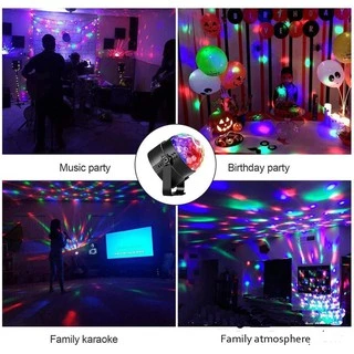 3D ไฟปาร์ตี้ ไฟพาร์ ไฟดิสโก้ ไฟเทค ตามจังหวะเพลง LED Party Light Colorful Disco Stage Lighting แสงบรรยากาศคริสต์มาส