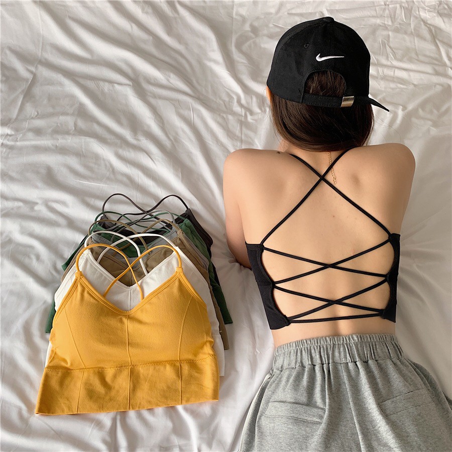 ผ้าร่องสายไขว้ 3 ชั้น #bra-961 เสื้อชั้นใน ผ้าร่อง ระบาย ฟองน้ำถอดได้