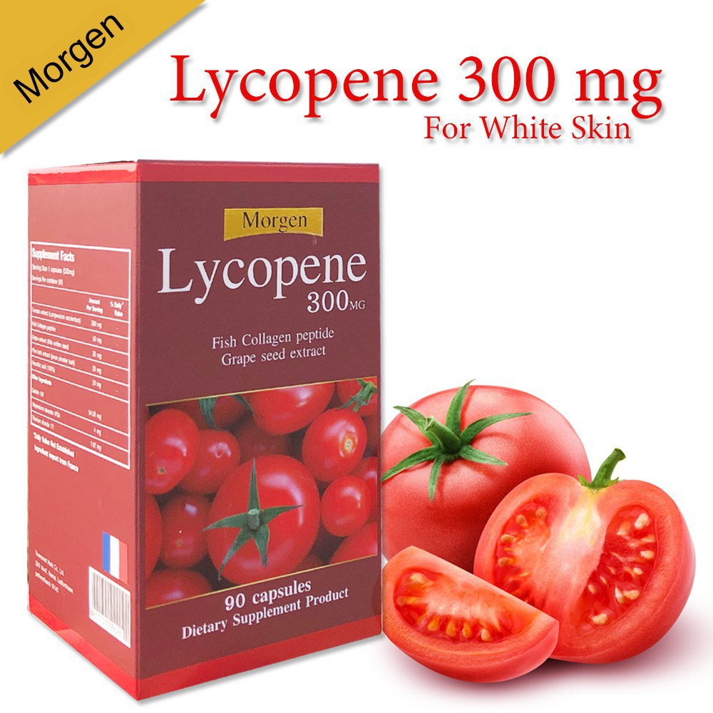 Set ขาวออร่า Lycopene 300 mg 90 เม็ด+กลูต้า 150 เม็ด รวม 2 กระปุก