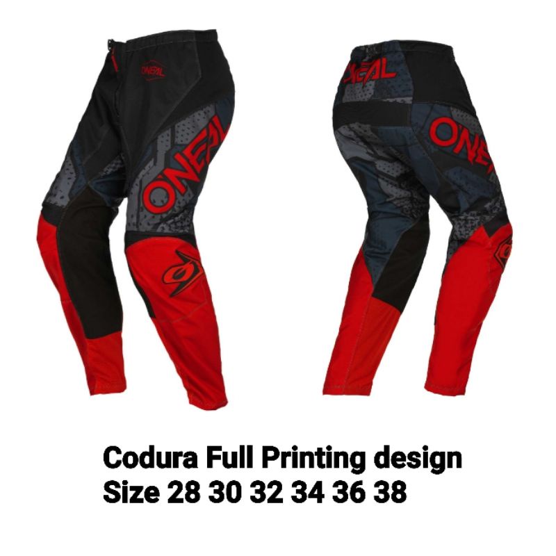 Hitam MERAH Atm Pants Full Printing Trail Cross Motocross Pants สีดํา แดง 1