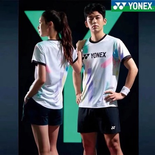 Yonex เสื้อกีฬาแบดมินตัน แขนสั้น ระบายอากาศ แบบแห้งเร็ว สําหรับผู้ชาย และผู้หญิง