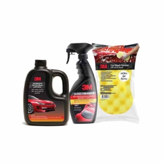 3M Set แชมพูล้างรถ ขนาด 1000 Ml. PN39000W + PN39034LT (เคลือบเงารถยนต์) + 3M Car Sponge ฟองน้ำล้างรถ