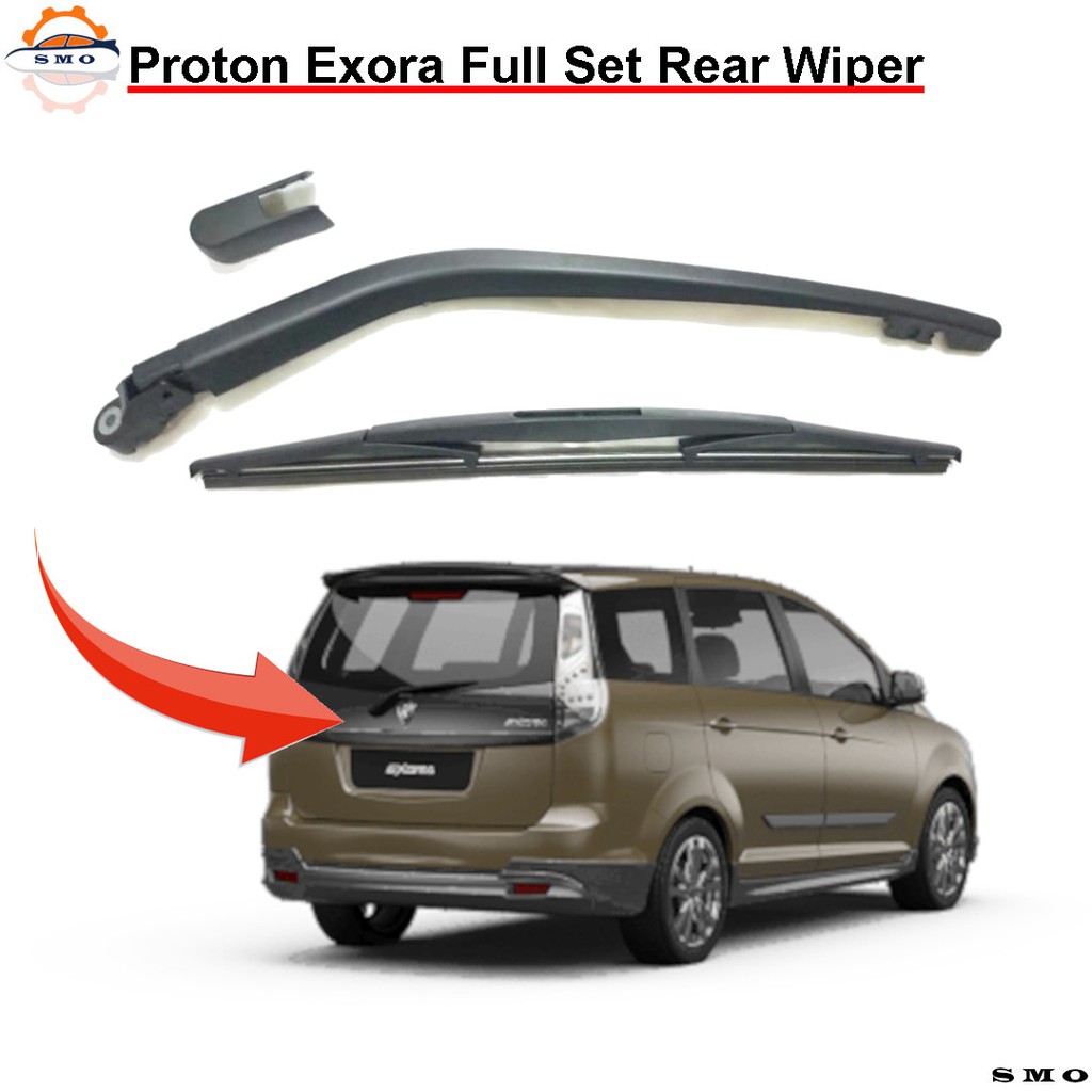 Proton Exora ที่ปัดน้ําฝนด้านหลังครบชุดพร้อมแขนปัดน้ําฝนใบปัดน้ําฝน Wiper Belakang Kereta อะไหล่รถยน