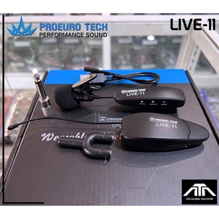 PROEUROTECH LIVE-11 ไมค์ไลฟ์สด ชาร์จแบตได้ LIVE 11 LIVE11 PRO EUROTECH โปรยูโรเทค ไมค์ลอย ไมค์ลอยหนีบเสือ ไมค์ลอยหนีบ