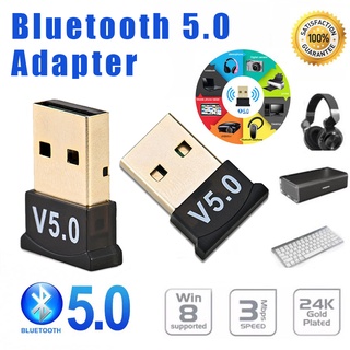 【จัดส่งรวดเร็ว】อะแดปเตอร์รับสัญญาณบลูทูธ 5.0 USB สําหรับคอมพิวเตอร์ เครื่องพิมพ์ คีย์บอร์ด เมาส์ หูฟัง ลําโพง