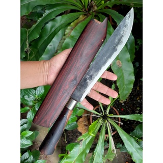 มีดควาญ มีดซุย มีดเหน็บ อีเหน็บ มาเชเต้ Machete มีดเดินป่า มีดแคมป์ มีดสนาม 10” sup9 ผิวไฟ ด้ามฝักไม้พะยูง คอเลส