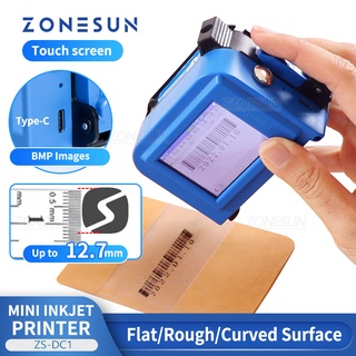 Zonesun ZS-DC1 เครื่องปริ้นท์อิงค์เจ็ท แบบพกพา 12.7 มม. QR