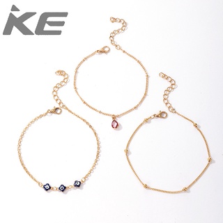 Jewelry Popular Alloy Chain Eye Shell 3 Set Anklet for girls for women low price