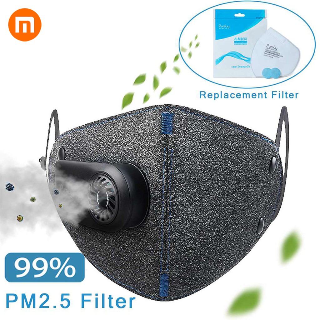 Xiaomi Purely Air Pollution Winter Mouth Face Mask Rechargeable Anti Dust Sport Breathing Carbon Bic