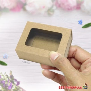 555paperplus กล่อง 5.5x7.5x2.6 ซม.(20ใบ) V029 กล่องใส่สบู่ 60-80 กรัม คราฟท์ ขาว กล่องใส่ของชำร่วย ของขวัญ