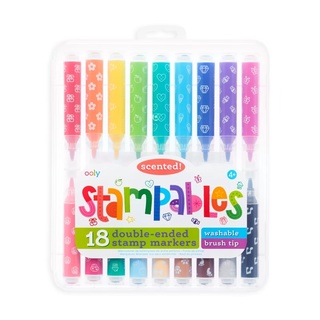 สีเมจิกเด็กปลอดสารพิษ Stampables  มีตัวปั๊มทุกแท่ง 18สี 18ลาย มีกลิ่นหอม นำเข้าจากอเมริกา🇱🇷 พร้อมส่ง