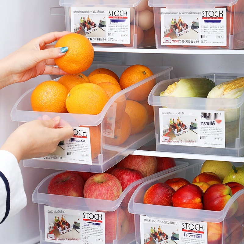 ลิ้นชักตู้เย็นกล่องเก็บห้องครัวอาหารเกรดผลไม้ผักกล่องไข่แช่เย็นเก็บกล่องเก็บสด