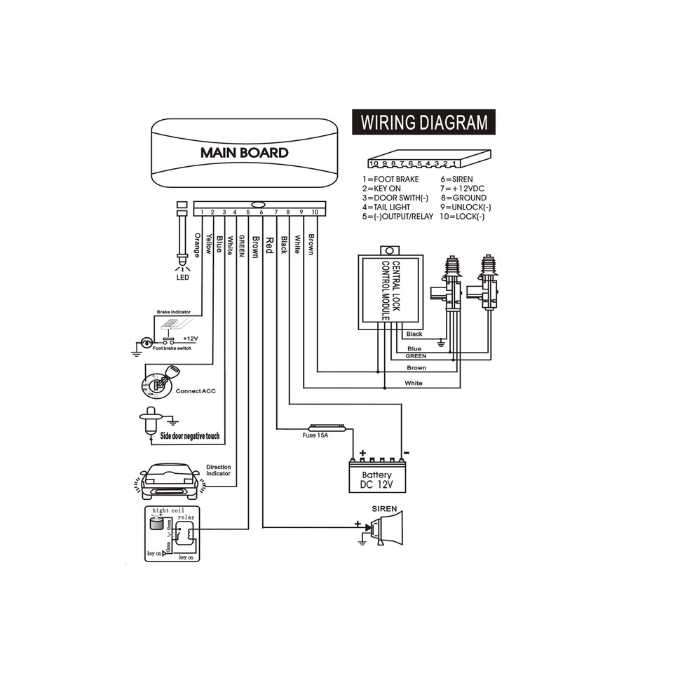 สัญญาณเตือนรถยนต์เหมาะสําหรับชุดดัดแปลงแบบไม่ทําลายพร้อมปลั๊ก 10เข็มหมุด สากลสําหรับ เทสลา, บาย, และรุ่น โตโยต้า - รูปที่ 6