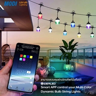 MODI ไฟห้อยระย้า 12สี14หลอด ไฟสตริง RGB light บลูทูธ Bluetooth ไฟตกแต่งปีใหม่ คริสมาส ร้านกาแฟ