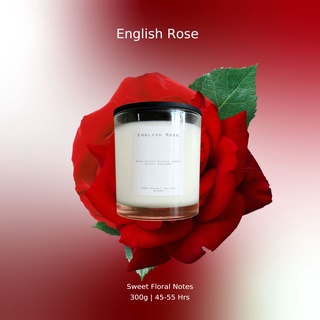 เทียนหอม Soy Wax กลิ่น กุหลาบอังกฤษ English Rose 300g / 10.14 oz (45 - 55 hours) Double wicks candle