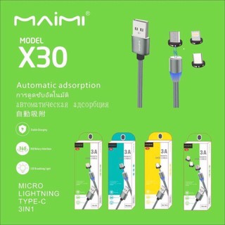 สายชาร์จแม่เหล็ก Maimi X30  Data cable 3A Magnetic Samsung iPhone Type-c