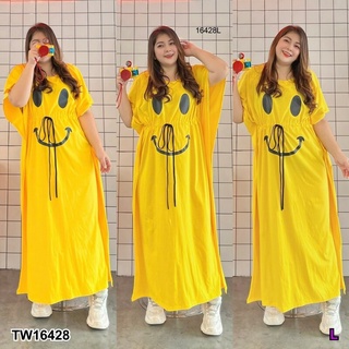 เดรสยาว #Bigsize ทรงปีกค้างคาว เชือกรูดเอว TT16428 Long dress #Bigsize, bat wing style, drawstring waist