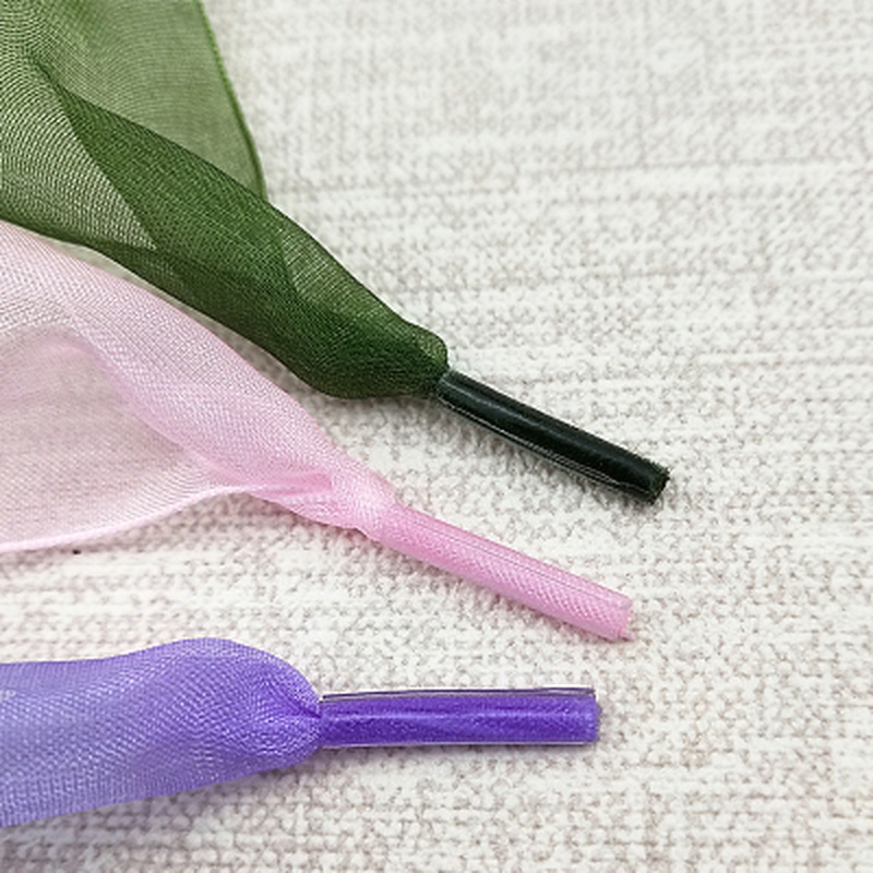 เชือกผูกรองเท้า ผ้าไหม สีแคนดี้ ประดับโบว์ ขนาด 2.5 ซม. สําหรับรองเท้ากีฬา 1 คู่