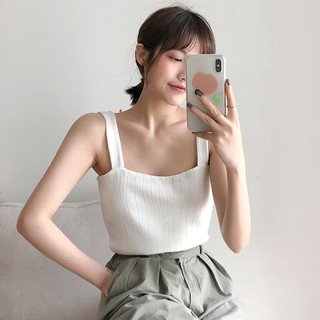 Womens Korean Version Wild Small Fresh Solid Color Camisole