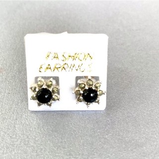 ต่างหูเงินแท้925 ตัวเรือนเงินแท้ประดับมาร์คาไซท์&amp;ออร์นิค(Onyx(Marcasite Earring)