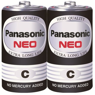 ถ่านC แพ็ค 2 ก้อน PANASONIC NEO 1.5V C SIZE Battery ถ่านแมงกานีส แพ็คละ 2 ก้อน #R14NT/2SL