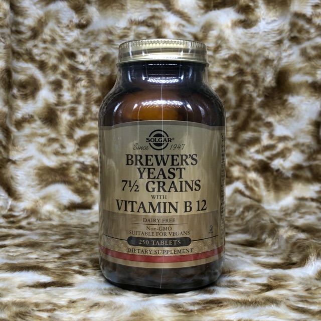 ((พร้อมส่ง)) บำรุงเส้นผมให้หนาและแข็งแรง, Brewer's Yeast 7 1/2grain with Vitamin B12, Solgar, 500mg,