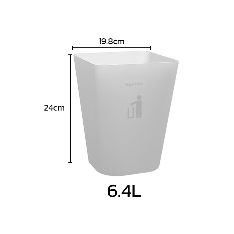 Goody Home ถังขยะพลาสติก แบบทรงเหลี่ยม ไม่มีฝาปิด มี 2 สี และ 2 ขนาดให้เลือก  สีขาวและสีดำ. ความจุ 11.8 Lและ 6.4 L. - รูปที่ 4