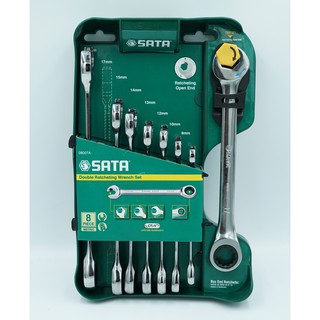 SATA ชุดประแจ แหวนฟรีข้างปากตาย 8 ชิ้น/ชุด