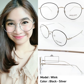 แว่นตาสำหรับผู้หญิง ยี่ห้อ Princess Crown รุ่น Wink สี Black - Silver