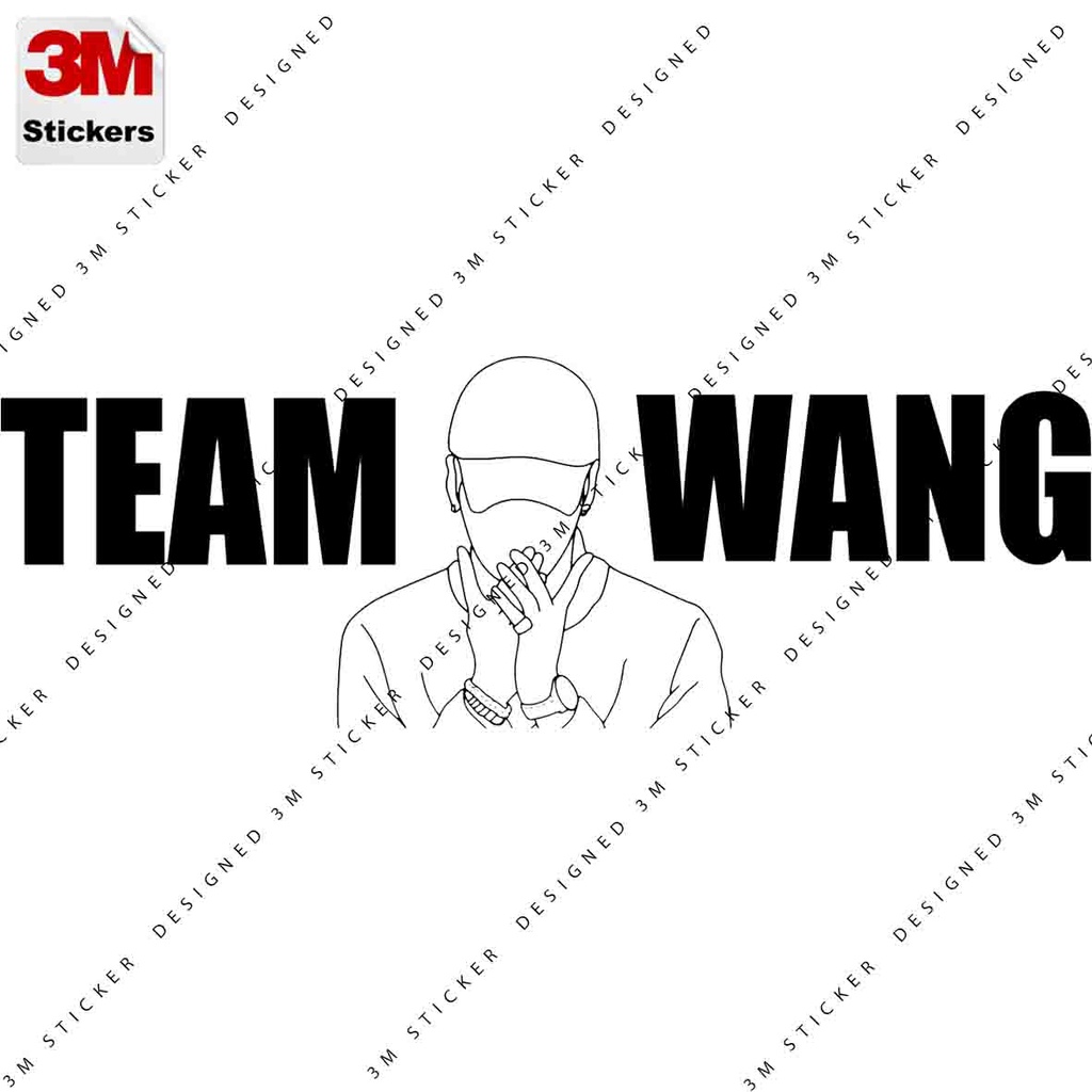 TEAM WANG no.2 สติ๊กเกอร์ 3M ลอกออกไม่มีคราบกาว  Removable 3M sticker