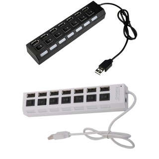 7 Port USB 2.0 HUB ON/OFF Sharing Switch For Laptop PC (Black)