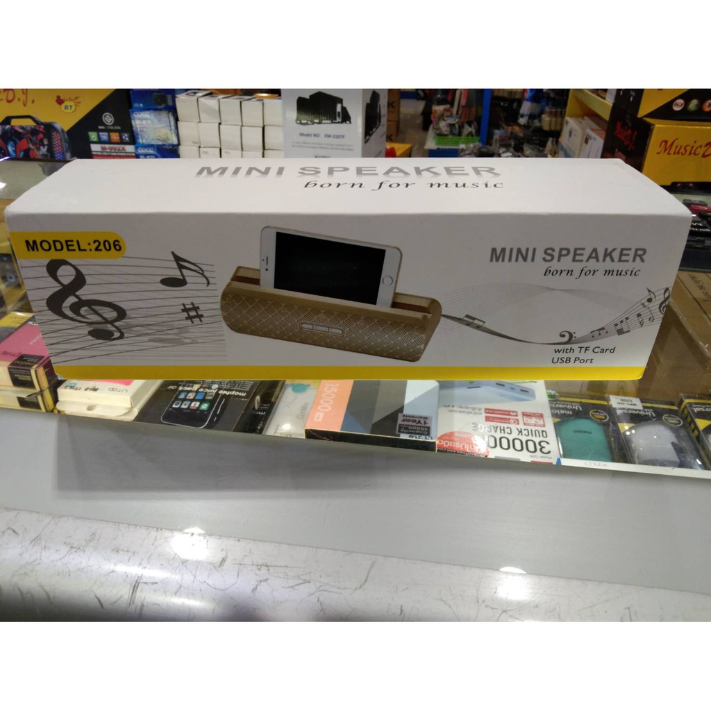 ลำโพงบลูทูธ Bluetooth Mini Speaker รุ่น 206 ลำโพง MP3 วางมือถือ/i-Pad/Tabletได้ Bluetooth speaker เสียงดัง เบสแน่น