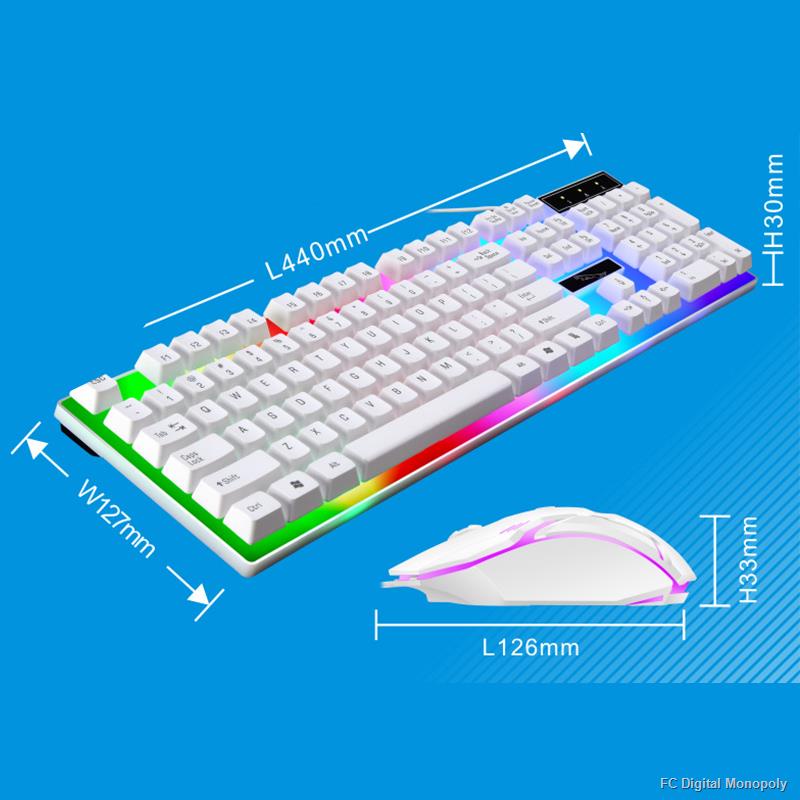 FC Digital Monopolyคีย์บอร์ดเม้าแป้นพิมพ์ภาษาไทย Backlight คีย์บอร์ด ...