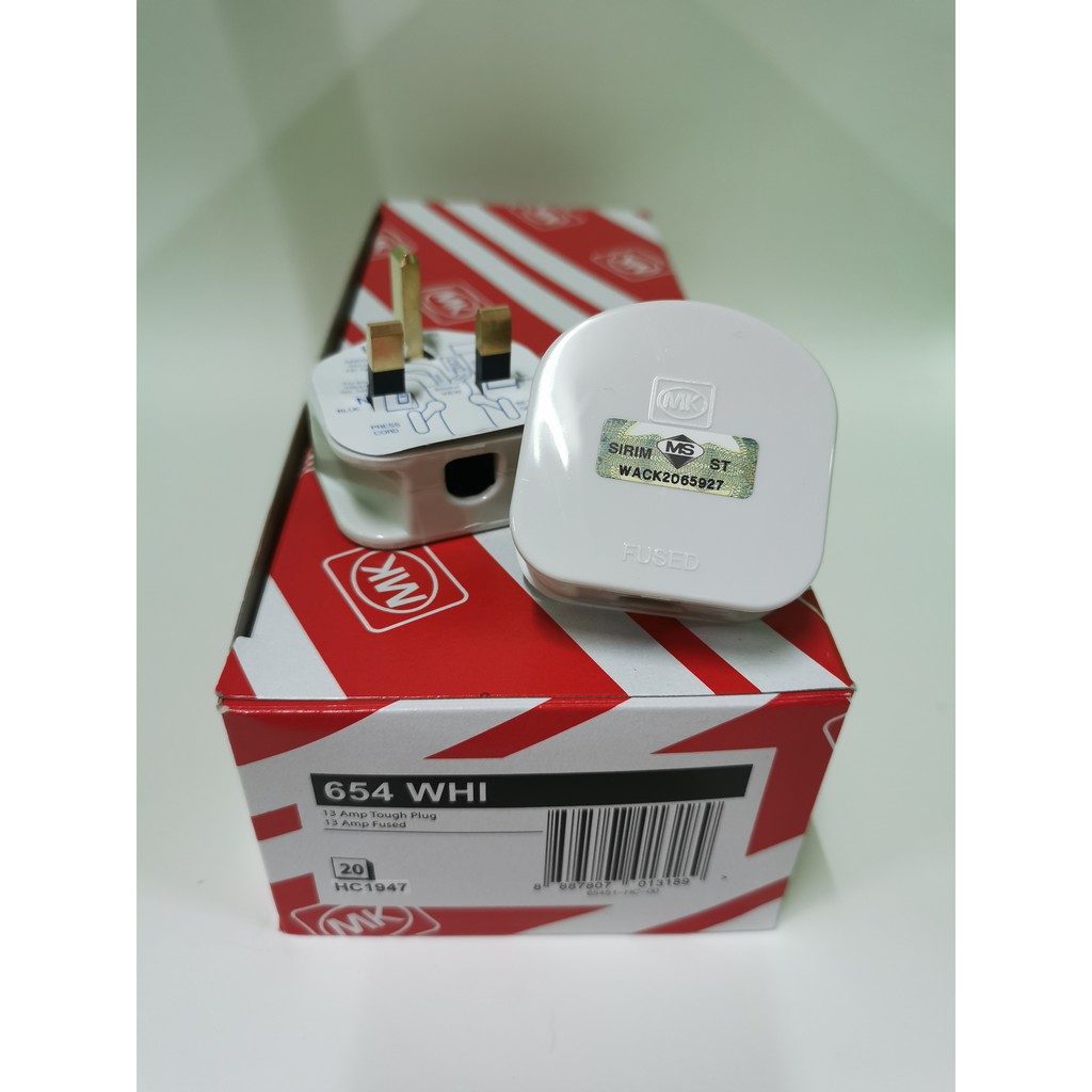 (20 ชิ้น) MK654 PLUG TOP/ (20 ชิ้น) ปลั๊กด้านบน / 20 ชิ้น MK654 13AMP ฟิวส์ / 3PIN PLUG TOP